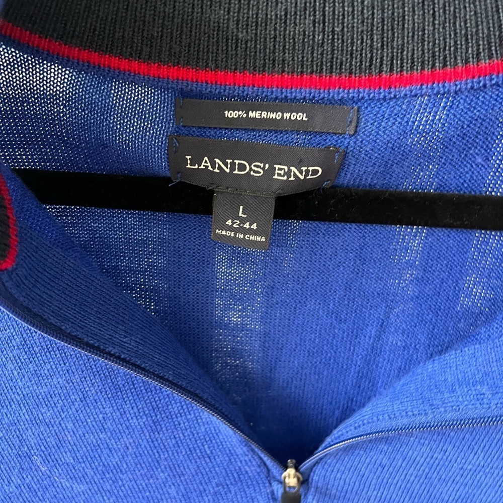 Lands End Men’s 100% Wool Pullover - Picture 2 of 4